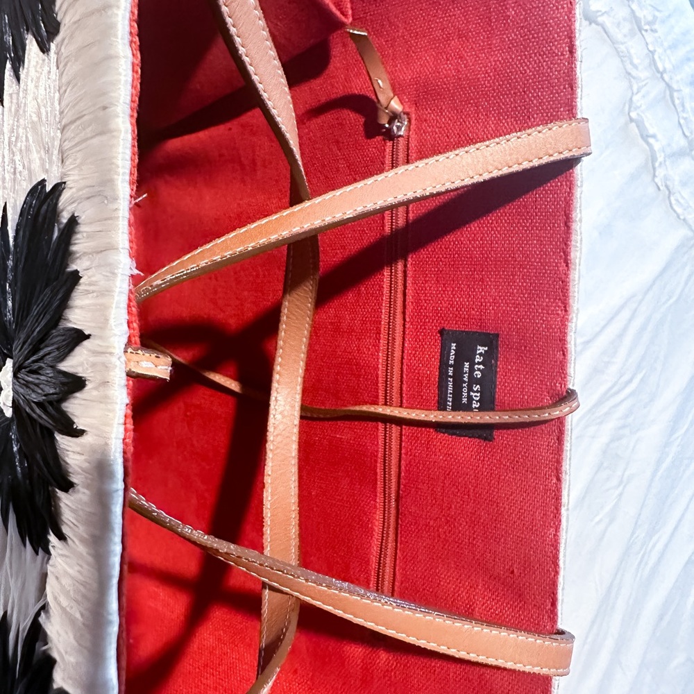 Kate Spade Cabo Holiday Wicker Straw Daisy Tote - Picture 6 of 7
